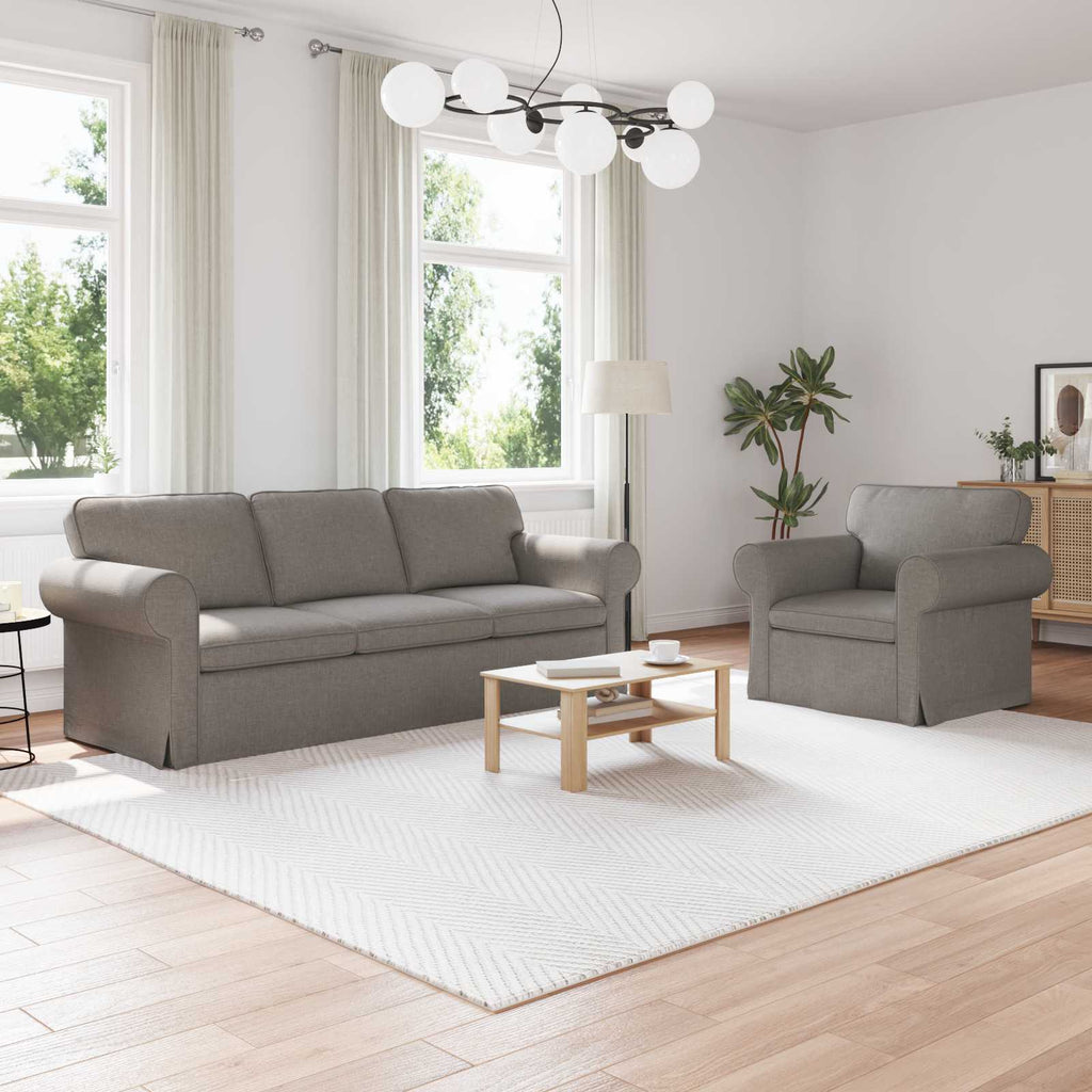 vidaXL Zestaw Sof 2 pcs Ciemnoszary 215 x 82 x 80 cm tkanina