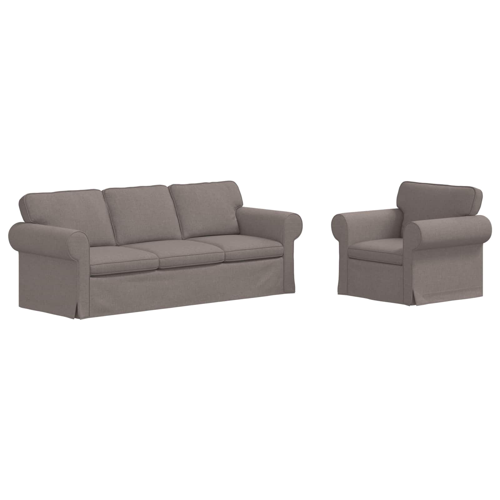 vidaXL Zestaw Sof 2 pcs Ciemnoszary 215 x 82 x 80 cm tkanina