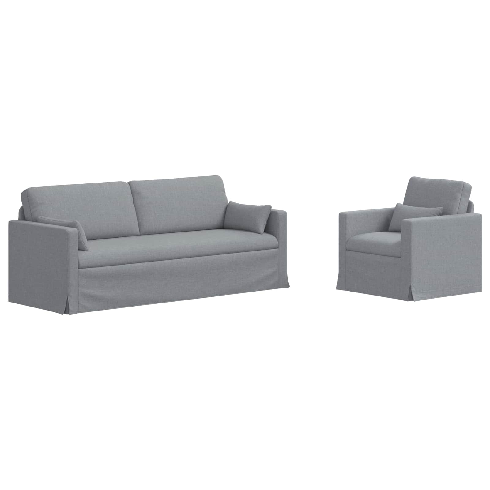 vidaXL Zestaw Sof 2 pcs Jasnoszary 198 x 78 x 80 cm tkanina