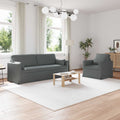 vidaXL Zestaw Sof 2 pcs Ciemnoszary 198 x 78 x 80 cm tkanina