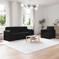 vidaXL Zestaw Sof 2 pcs Czarny 198 x 78 x 80 cm tkanina