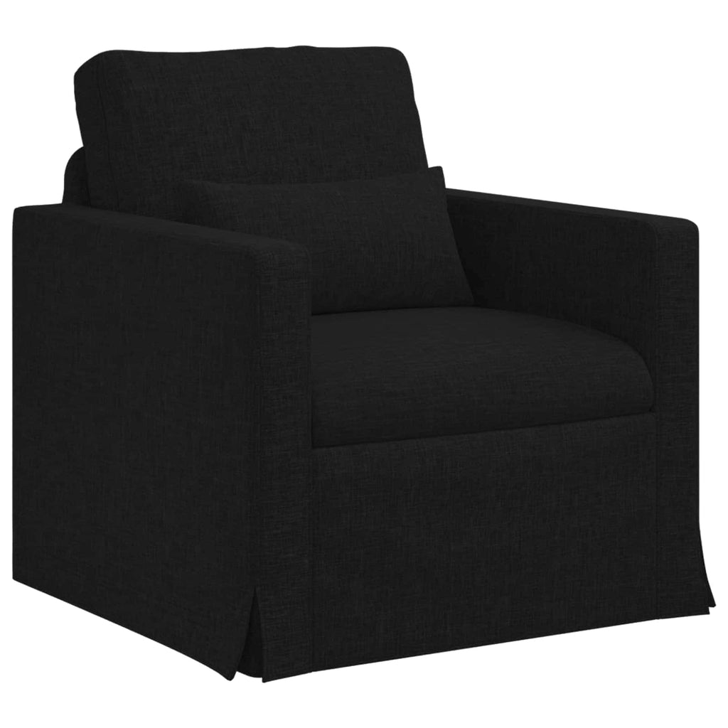 vidaXL Zestaw Sof 2 pcs Czarny 198 x 78 x 80 cm tkanina