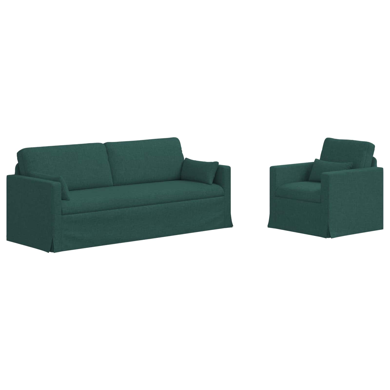 vidaXL Zestaw Sof 2 pcs Ciemna zieleń 198 x 78 x 80 cm tkanina