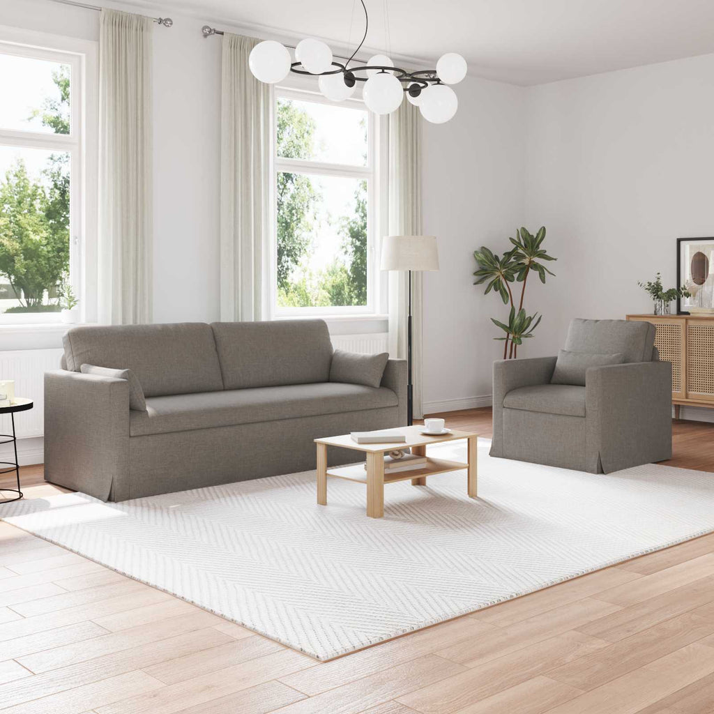 vidaXL Zestaw Sof 2 pcs Ciemnoszary 198 x 78 x 80 cm tkanina