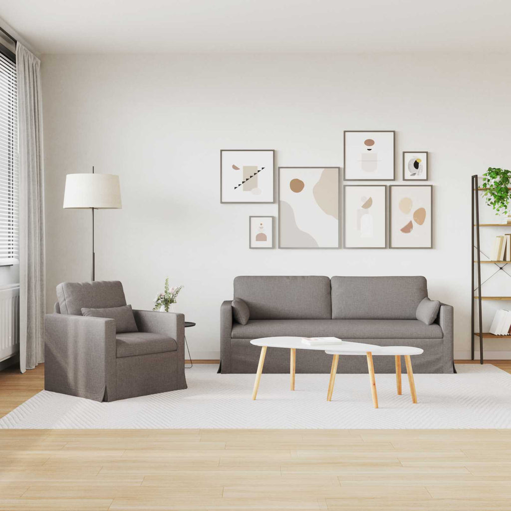 vidaXL Zestaw Sof 2 pcs Ciemnoszary 198 x 78 x 80 cm tkanina