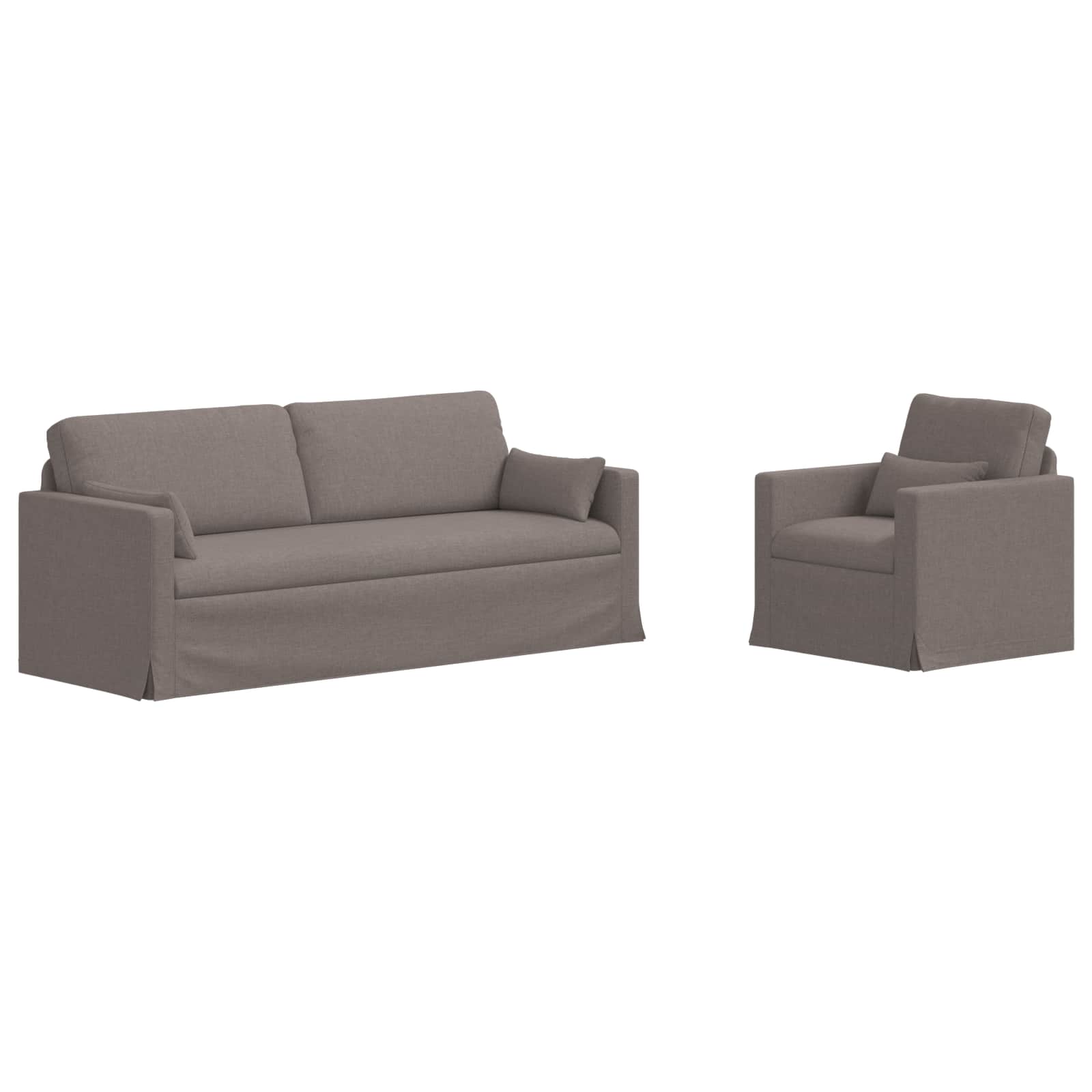 vidaXL Zestaw Sof 2 pcs Ciemnoszary 198 x 78 x 80 cm tkanina
