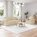 vidaXL Zestaw Sof 2 pcs Kremowy 198 x 78 x 80 cm tkanina