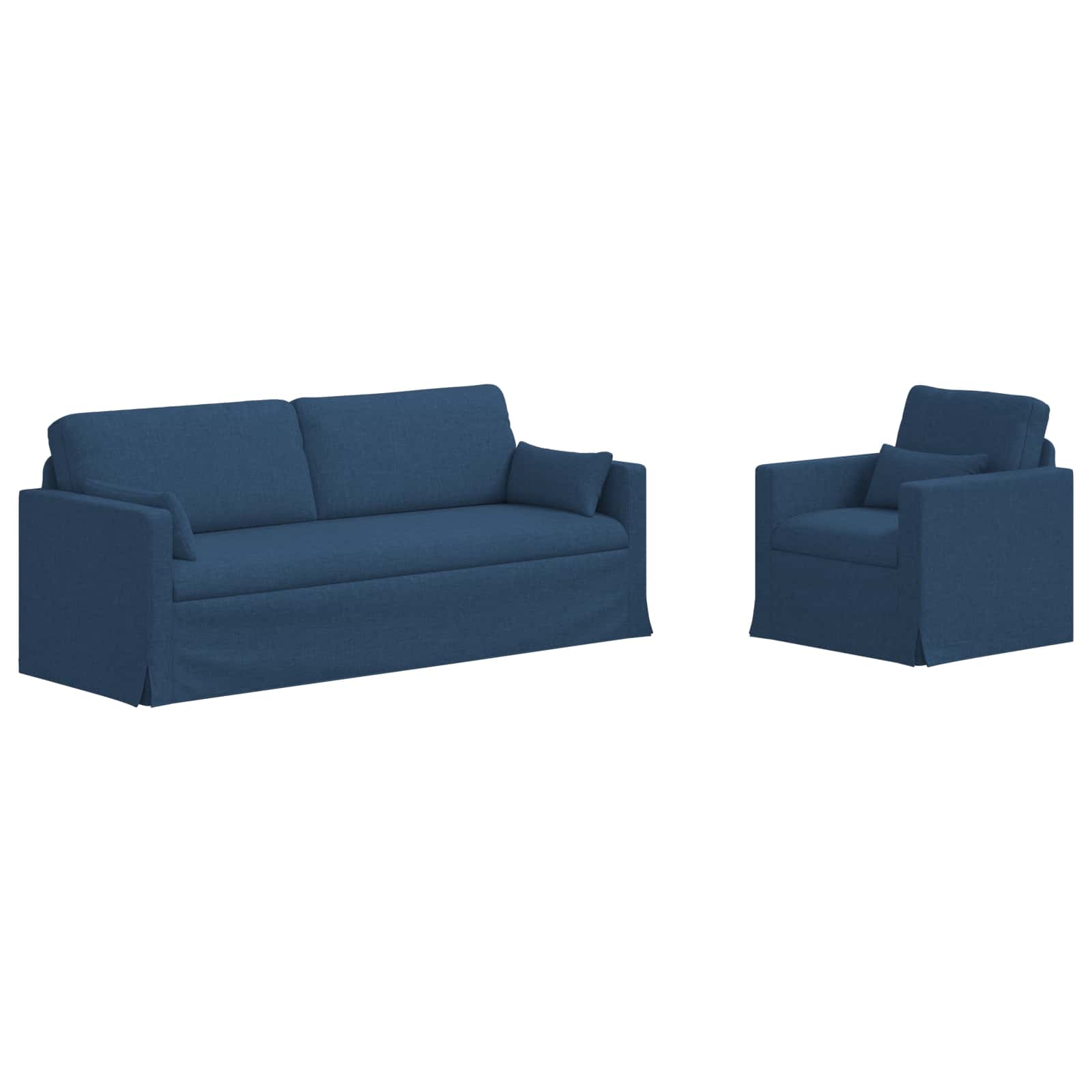 vidaXL Zestaw Sof 2 pcs Niebieski 198 x 78 x 80 cm tkanina