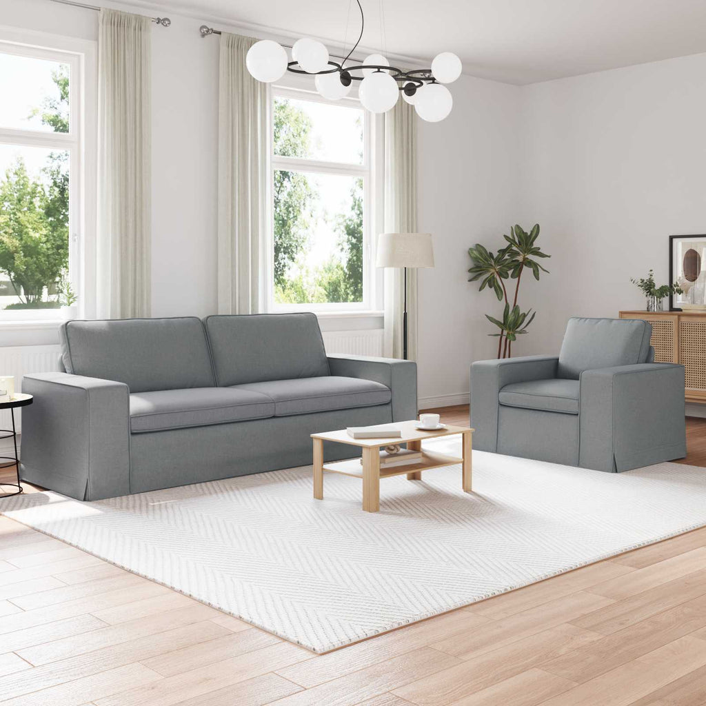 vidaXL Zestaw Sof 2 pcs Jasnoszary 222 x 80 x 82 cm tkanina
