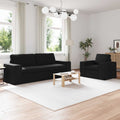 vidaXL Zestaw Sof 2 pcs Czarny 222 x 80 x 82 cm tkanina