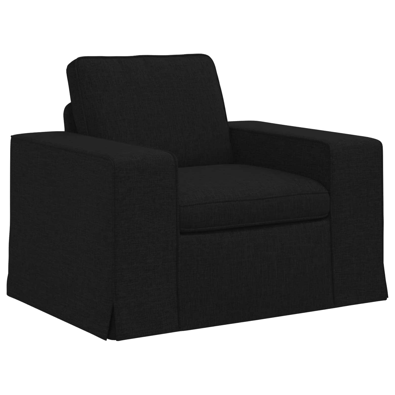 vidaXL Zestaw Sof 2 pcs Czarny 222 x 80 x 82 cm tkanina