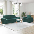 vidaXL Zestaw Sof 2 pcs Ciemna zieleń 222 x 80 x 82 cm tkanina