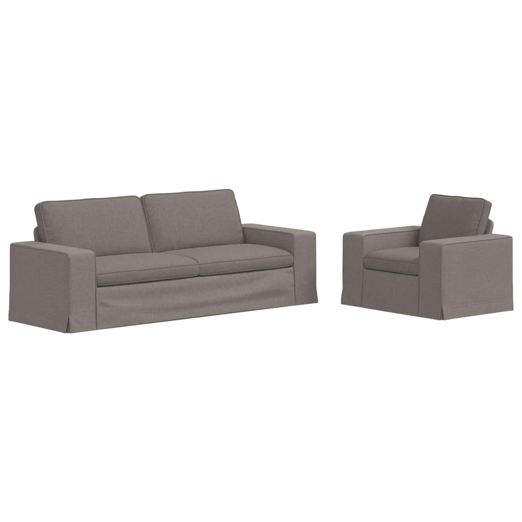 vidaXL Zestaw Sof 2 pcs Ciemnoszary 222 x 80 x 82 cm tkanina