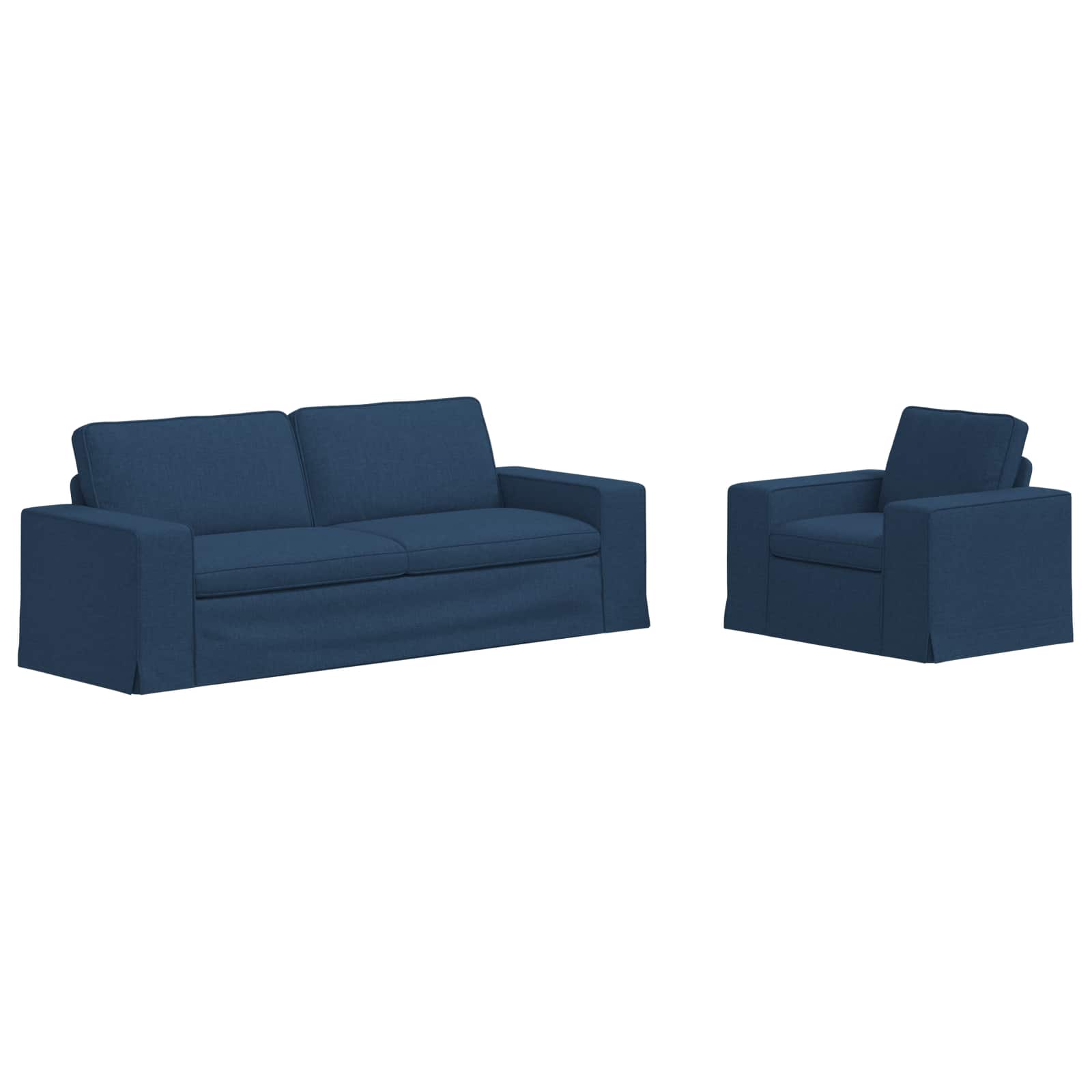 vidaXL Zestaw Sof 2 pcs Niebieski 222 x 80 x 82 cm tkanina