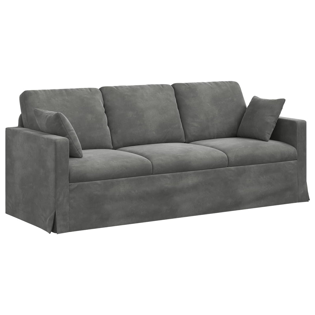 vidaXL Zestaw Sof 2 pcs Ciemnoszary 198 x 78 x 80 cm Aksamit