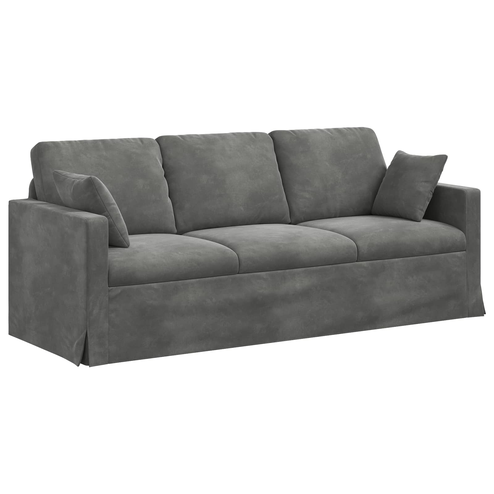 vidaXL Zestaw Sof 2 pcs Ciemnoszary 198 x 78 x 80 cm Aksamit