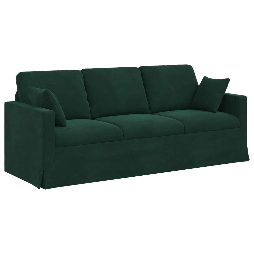 vidaXL Zestaw Sof 2 pcs Ciemna zieleń 198 x 78 x 80 cm Aksamit