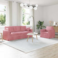 vidaXL Zestaw Sof 2 pcs Różowy 198 x 78 x 80 cm Aksamit