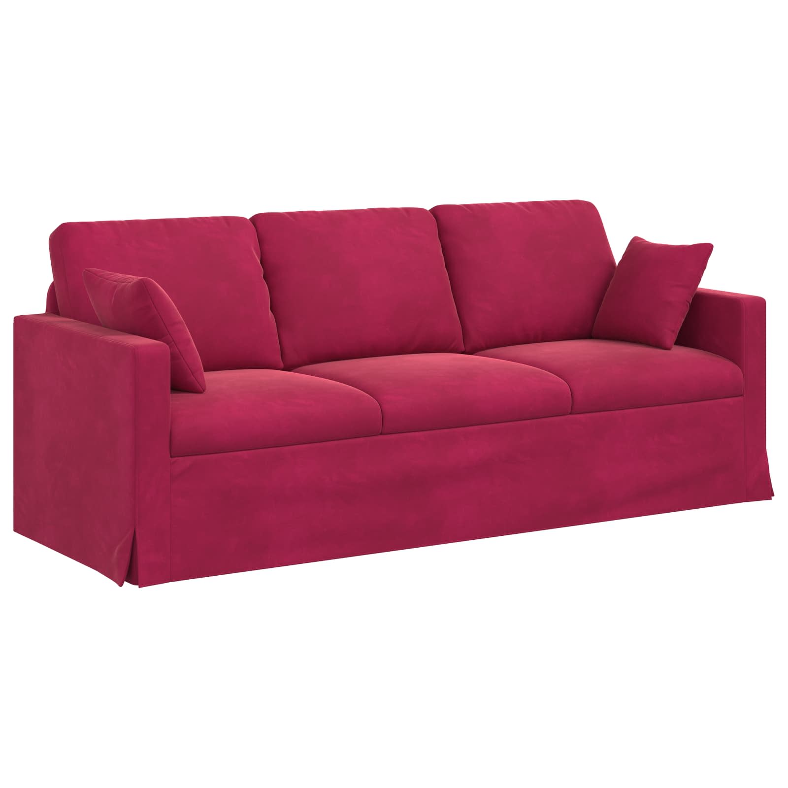 vidaXL Zestaw Sof 2 pcs Czerwone wino 198 x 78 x 80 cm Aksamit