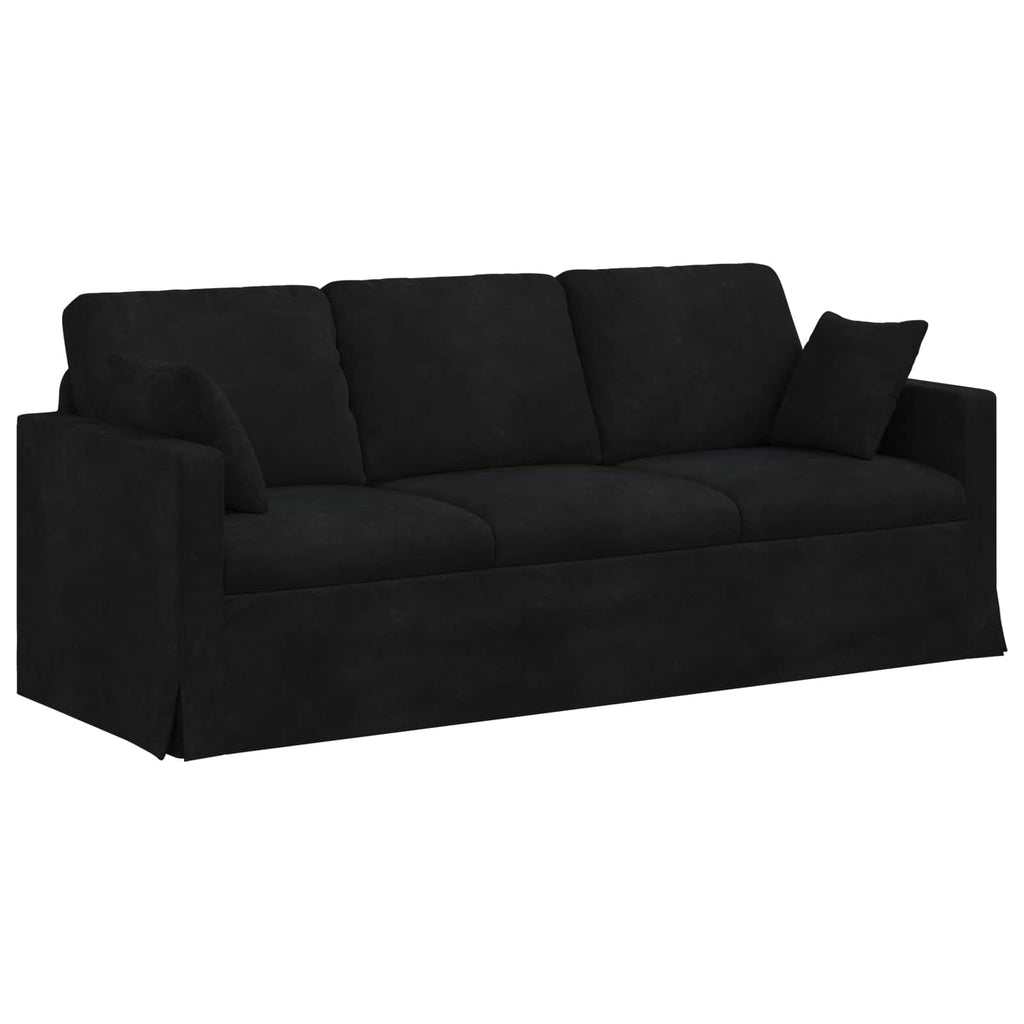 vidaXL Zestaw Sof 2 pcs Czarny 198 x 78 x 80 cm Aksamit