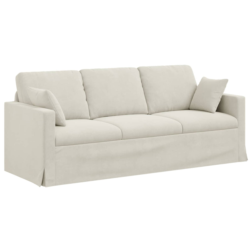 vidaXL Zestaw Sof 2 pcs Kremowy 198 x 78 x 80 cm Aksamit