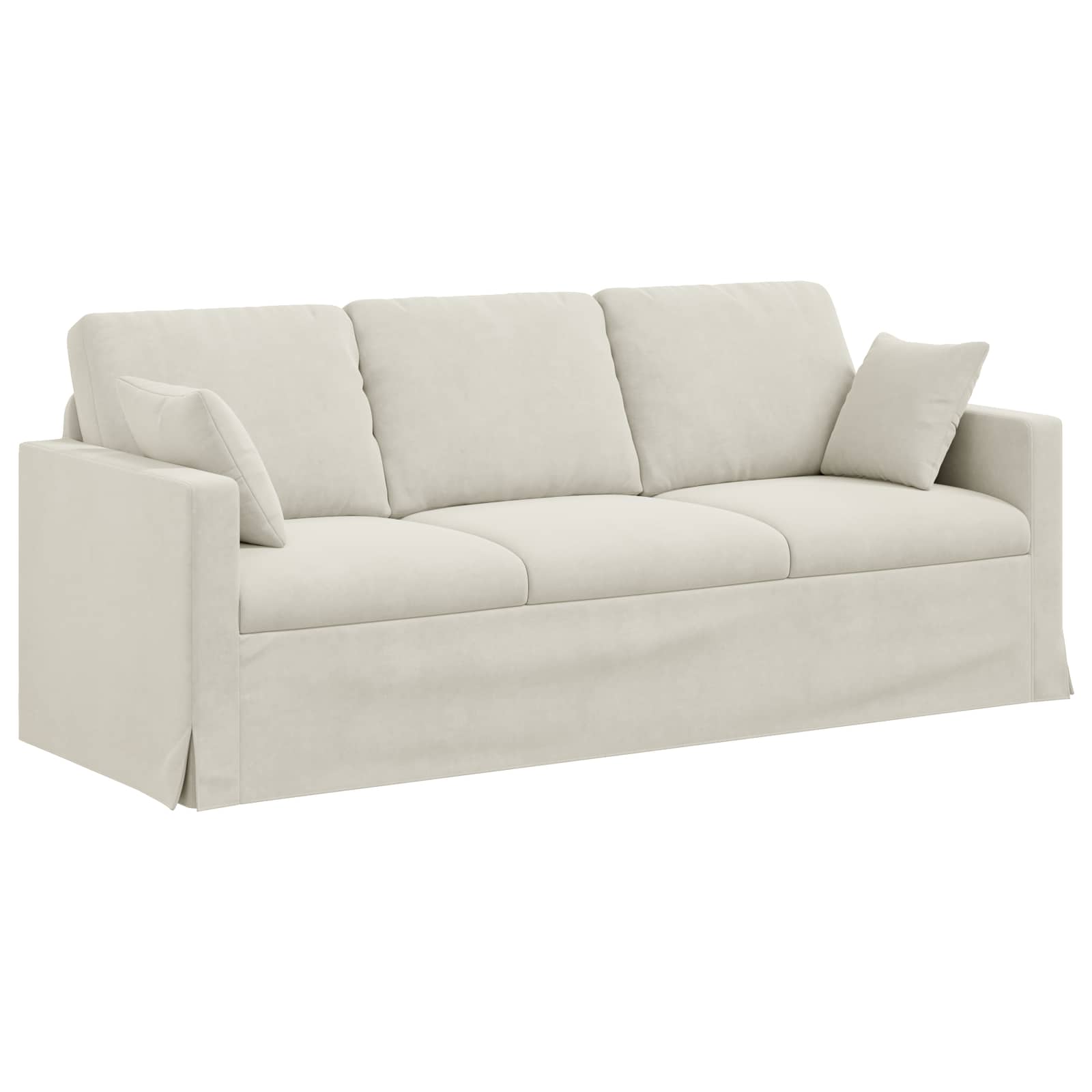 vidaXL Zestaw Sof 2 pcs Kremowy 198 x 78 x 80 cm Aksamit