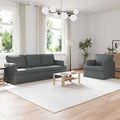 vidaXL Zestaw Sof 2 pcs Ciemnoszary 201 x 80 x 85 cm tkanina
