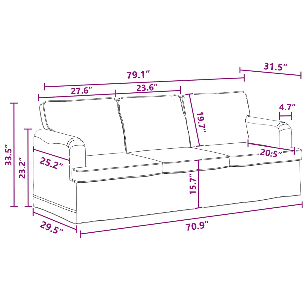vidaXL Zestaw Sof 2 pcs Ciemnoszary 201 x 80 x 85 cm tkanina