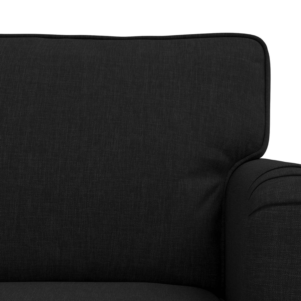 vidaXL Zestaw Sof 2 pcs Czarny 201 x 80 x 85 cm tkanina