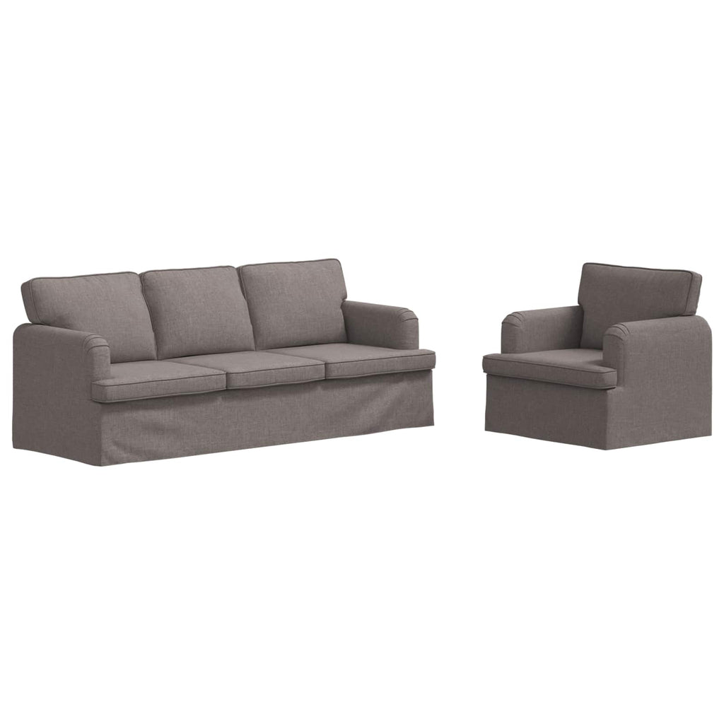 vidaXL Zestaw Sof 2 pcs Ciemnoszary 201 x 80 x 85 cm tkanina