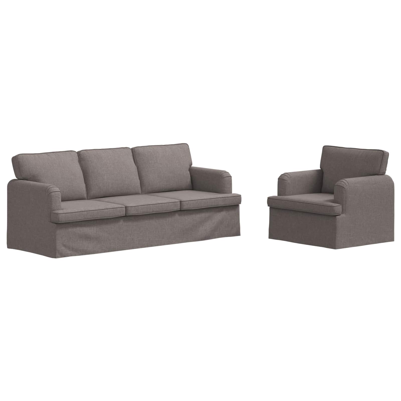 vidaXL Zestaw Sof 2 pcs Ciemnoszary 201 x 80 x 85 cm tkanina