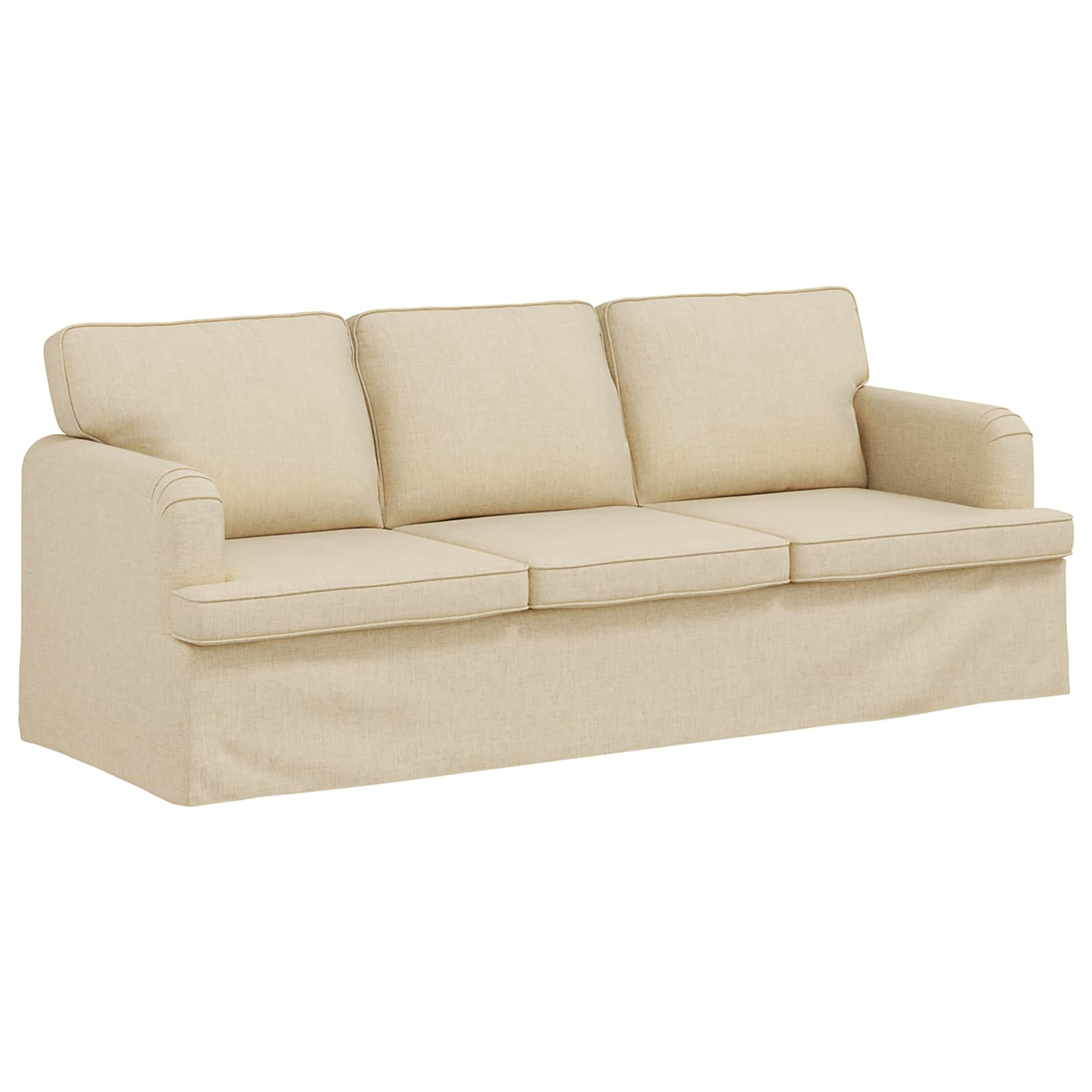 vidaXL Zestaw Sof 2 pcs Kremowy 201 x 80 x 85 cm tkanina
