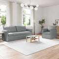 vidaXL Zestaw Sof 2 pcs jasnoszary 196 x 82 x 85 cm tkanina