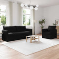vidaXL Zestaw Sof 2 pcs Czarny 196 x 82 x 85 cm tkanina