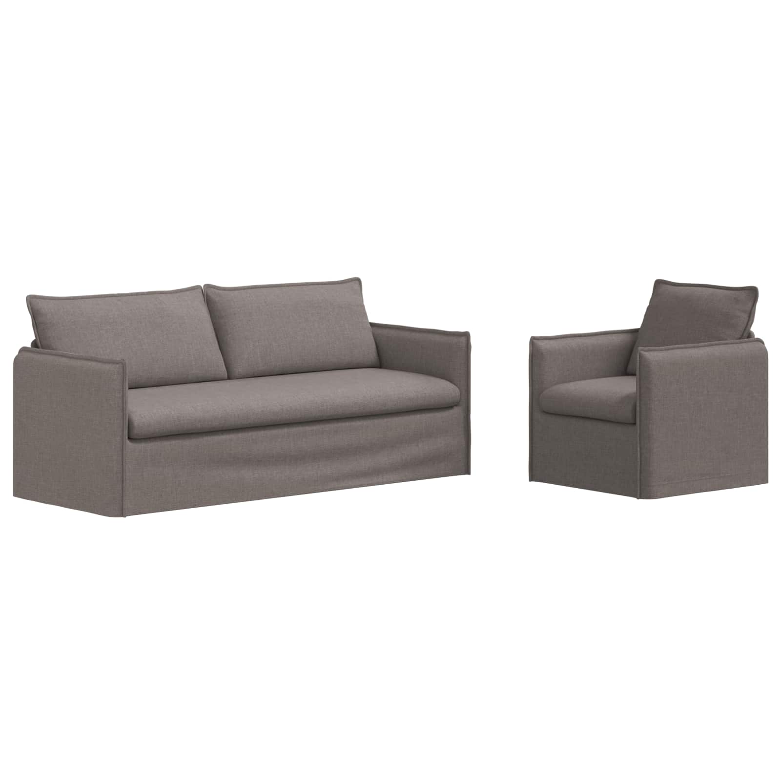 vidaXL Zestaw Sof 2 pcs Ciemnoszary 196 x 82 x 85 cm tkanina