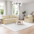 vidaXL Zestaw Sof 2 pcs kremowy 196 x 82 x 85 cm tkanina