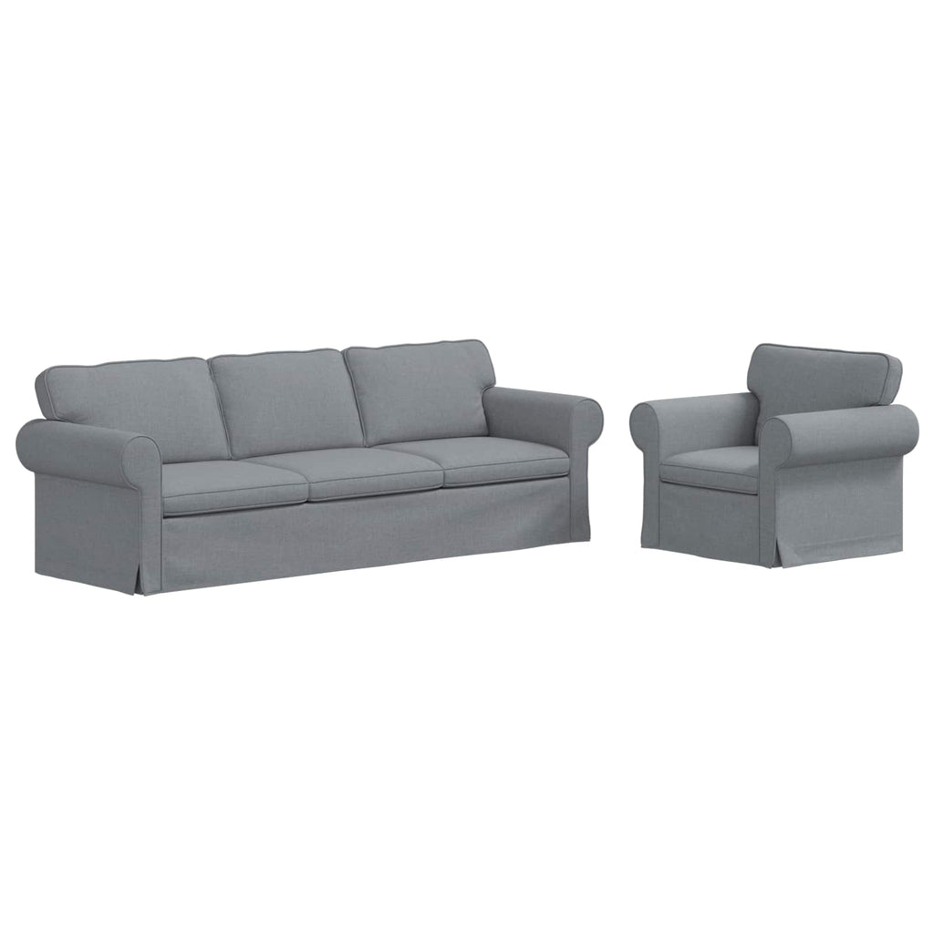vidaXL Zestaw Sof 2 pcs Jasnoszary 245 x 82 x 80 cm tkanina
