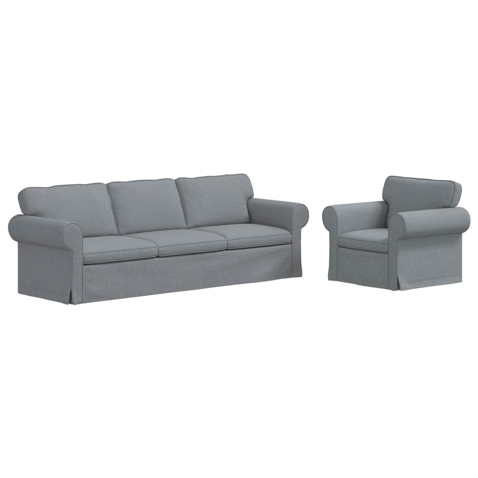 vidaXL Zestaw Sof 2 pcs Jasnoszary 245 x 82 x 80 cm tkanina