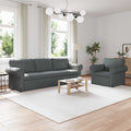 vidaXL Zestaw Sof 2 pcs Ciemnoszary 245 x 82 x 80 cm tkanina