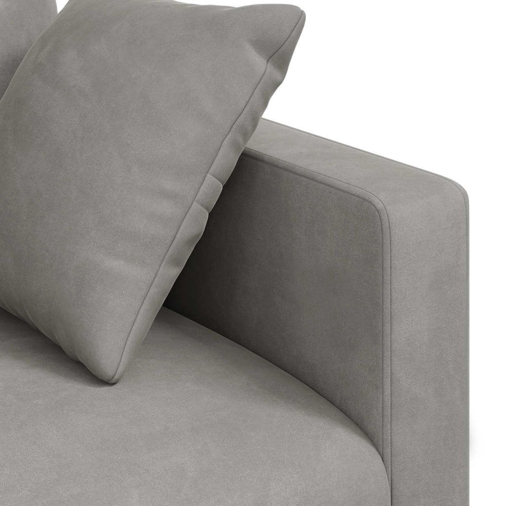 vidaXL Zestaw Sof 2 pcs Jasnoszary 228 x 78 x 80 cm Aksamit