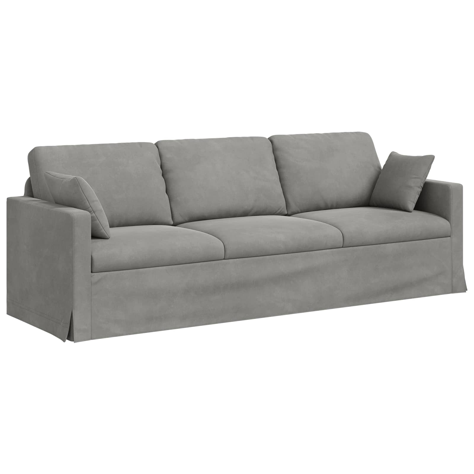 vidaXL Zestaw Sof 2 pcs Jasnoszary 228 x 78 x 80 cm Aksamit