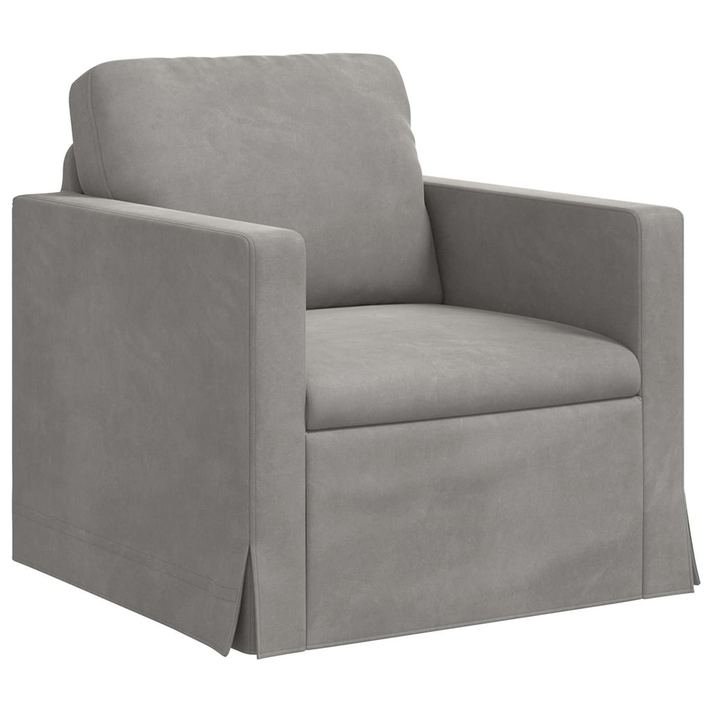vidaXL Zestaw Sof 2 pcs Jasnoszary 228 x 78 x 80 cm Aksamit