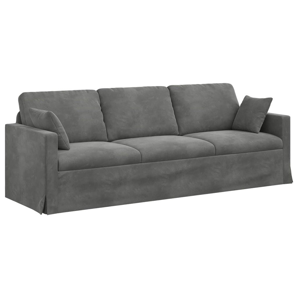 vidaXL Zestaw Sof 2 pcs Ciemnoszary 228 x 78 x 80 cm Aksamit
