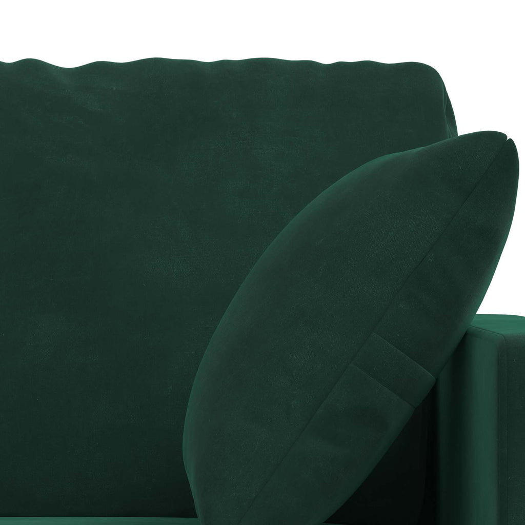 vidaXL Zestaw Sof 2 pcs Ciemna zieleń 228 x 78 x 80 cm Aksamit