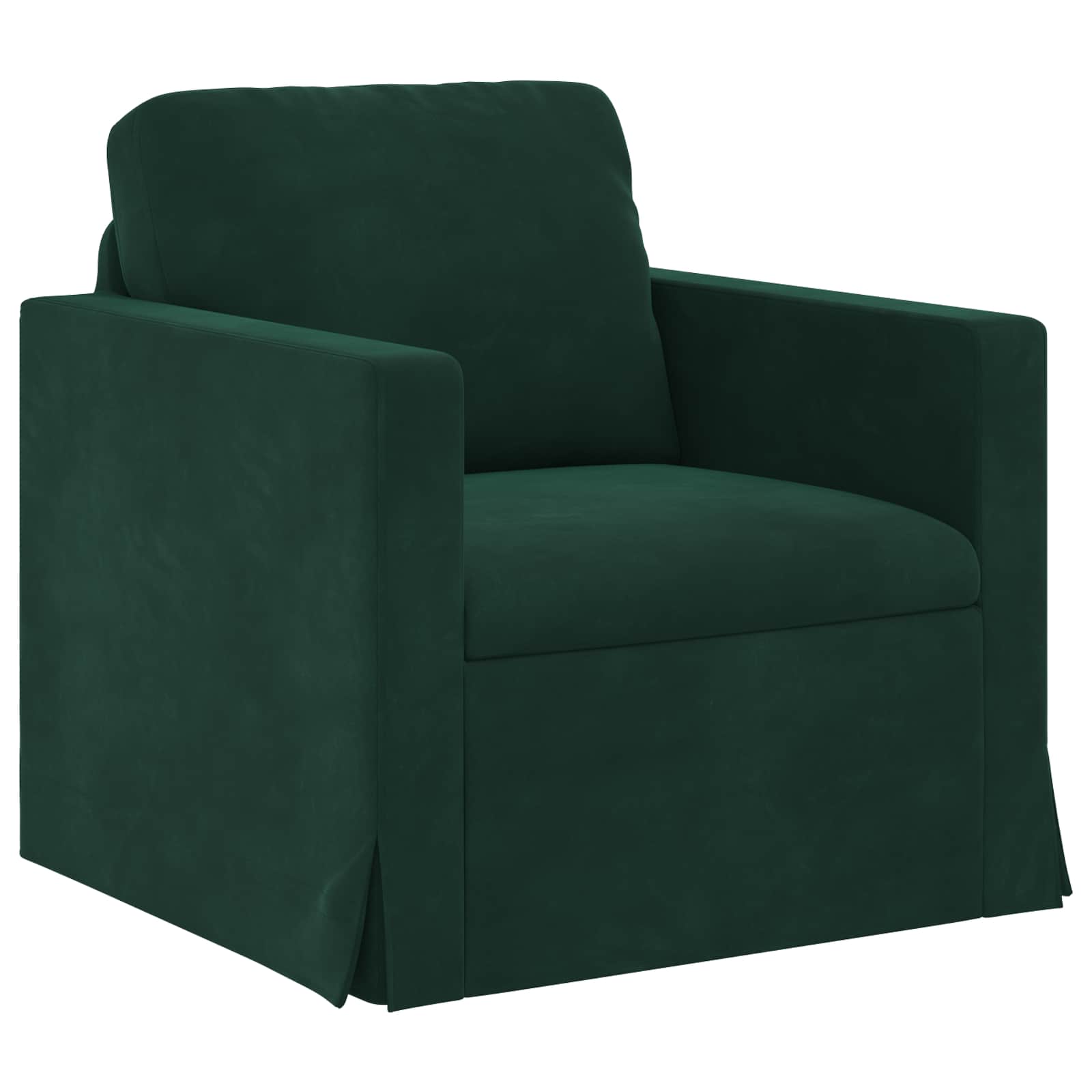 vidaXL Zestaw Sof 2 pcs Ciemna zieleń 228 x 78 x 80 cm Aksamit