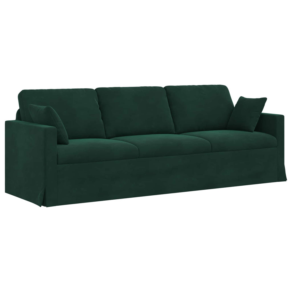 vidaXL Zestaw Sof 2 pcs Ciemna zieleń 228 x 78 x 80 cm Aksamit