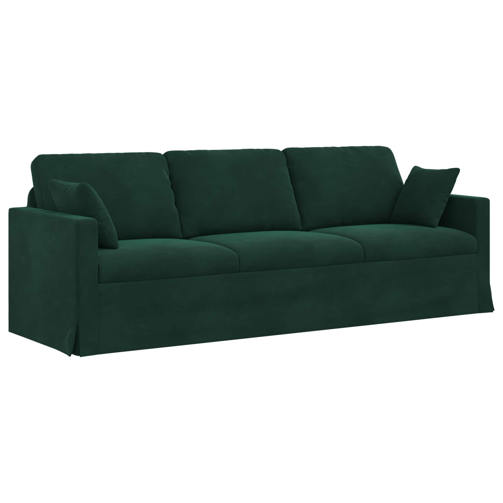 vidaXL Zestaw Sof 2 pcs Ciemna zieleń 228 x 78 x 80 cm Aksamit