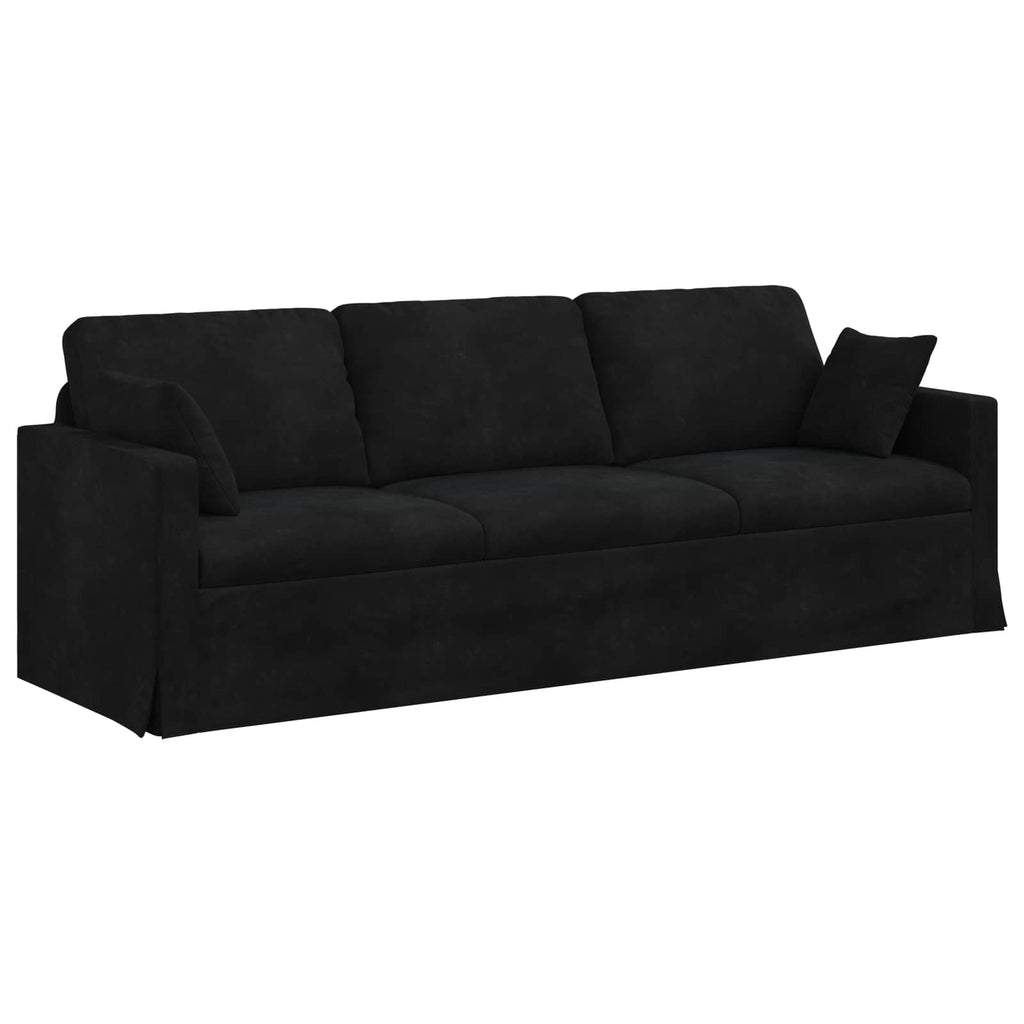 vidaXL Zestaw Sof 2 pcs Czarny Aksamit
