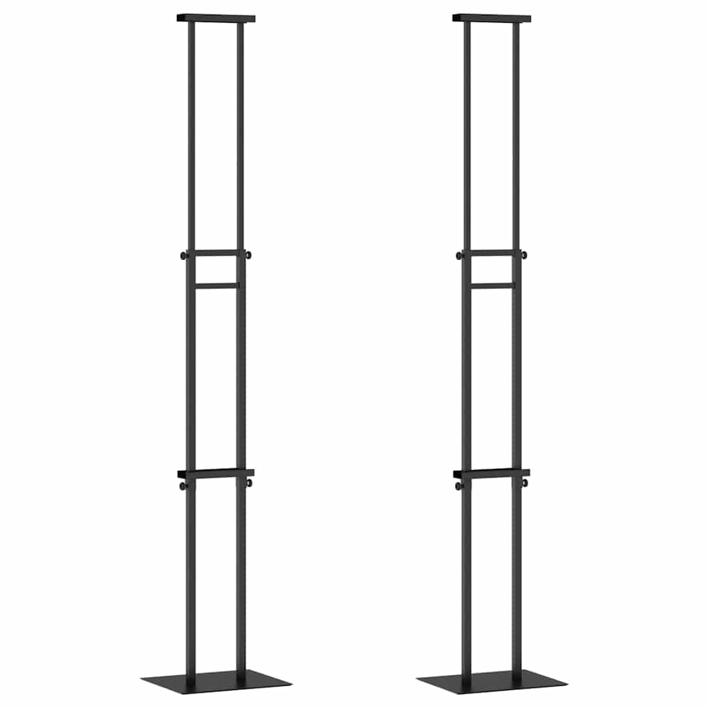 vidaXL Stoiska na targi 2 szt. Czarny 30 x 23,5 x 210 cm Stal