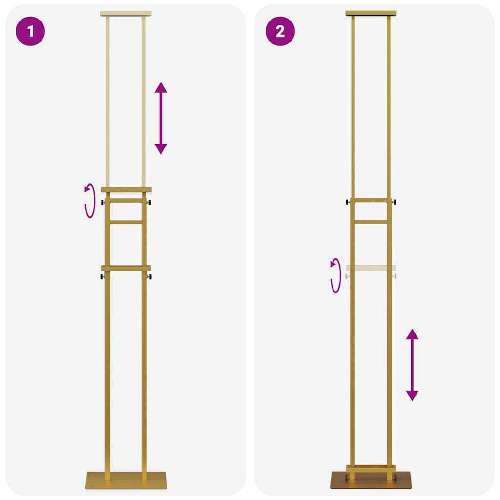 vidaXL Stoiska na targi 2 pcs złoty 30 x 23,5 x 210 cm Stal